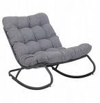 Lacestone Fotel Bujany VIBE Ogrodowy z Poduszką Stalowy Czarny Szary 115 Cm | M-MO-ZEO-VIB-FOT-CZA | 5900354145370