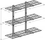 Ergosolid PG33B - P&oacute;łka garażowa wisząca metalowa Solidna do 135 kg - Potr&oacute;jna 915x305mm | 3760280391713 | 3760280391713