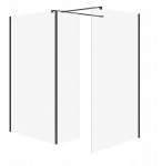 Cersanit (kabiny walk-in) SET B803: Kabina walk-in MILLE ścianka stała czarny 100x90x30x200 (S601-190) | S601-190 | 5901771081852