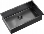 Zlewozmywak GraniteQ Quadron | ANTHONY 80 | stalowy zlewozmywak kuchenny GRAPHITE METAL PVD | wymiary: 74 x 44 x 20,5 cm | 1-komorowy podwieszany/wpuszczany | podbudowa sz | MF7444PVDBST1-QDR | 5905505505867