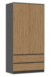 Topeshop SZAFA MALWA AN/AR K bedroom wardrobe/closet 5 shelves 2 door(s) | SS-90 ANTR/ART | 5904507201968