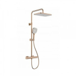 Zestaw prysznicowy KFA 5756-910-34 / KFA / MALAGA /  DESZCZOWNIA Z BATERIĄ TERMOSTAT NATRYSKOWĄ ŚCIANNA, PVD BRUSHED ROSE GOLD / | 5907571570459 | 5907571570459