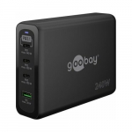 Ładowarka Goobay 65885 Wieloportowa szybka USB-C PD GaN 240 W Czarny (0001-00019-54823) | 4040849658853 | 4040849658853