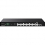 Tenda TEG1128P-24-250W PoE+ Gigabit switch 24x 1Gb/s PoE+ 802.3af/at + 2x SFP + 2x RJ45, 230W, Rack | TEG1128P-24-250W | 6932849436594