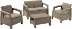 Allibert Zestaw mebli ogrodowych CORFU SET - cappuccino | 227640 | 3253929117190