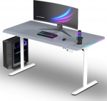 Biurko Ultradesk QUEST Szaro-Białe 140 cm x 70 cm Białe nogi | UD-QST-FRWT/DTGY | 8590274025929