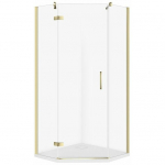 Cersanit SET C543 KABINA PIĘCIOKĄTNA CITY LEWA ZŁOTA 90X90X195+TAKO SLIM WIR | SZEZ1005210085 | 5901771110590
