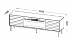 Cama CORTINA TV cabinet 180x40x60 black/walnut + black fireplace | STVCMMZPM0363 | 5903815011108