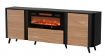 Cama Volare chest of drawers 200 x 39 x 75 cm black/walnut + fireplace | VOLARE 410062 | 5903815009754