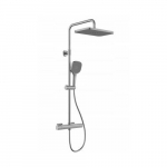 Zestaw prysznicowy KFA 5756-910-61 / KFA / MALAGA /  DESZCZOWNIA Z BATERIĄ TERMOSTAT NATRYSKOWĄ ŚCIANNA, PVD GUN METAL GREY / | 5907571570718 | 5907571570718