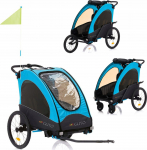 Guto Guto Przyczepka, w&oacute;zek, jogger 3w1 Aluminium Deluxe Buggy PRO Black-Blue, EAN 5909876513148 | GUTO PRZYCZEPKA 3w1 ALU Pro | 5909876513148