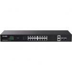 Tenda TEG1120P-16-250W PoE+ Gigabit switch 16x 1Gb/s PoE+ 802.3af/at + 2x SFP + 2x RJ45, 230W, Rack | TEG1120P-16-250W | 6932849436556