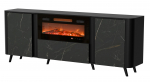 Cama Volare chest of drawers 200 x 39 x 75 cm black/san sebastian + fireplace | VOLARE 410063 | 5903815009761