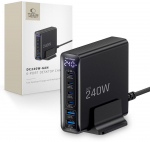 Ładowarka Tech-Protect TECH-PROTECT DC240W-GAN 6-PORT DESKTOP CHARGER PD 240W / QC3.0 BLACK | 5906302390878 | 5906302390878
