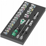 Zestaw narzędzi Wera Wera 9721 foam tray 8000 B Zyklop ratchet 3/8'' set 1, 23 pieces, tool set (black/grey, ratchet and socket set, in foam tray for workshop trolley) | 05150111001 | 4013288225306