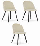 Leobert Krzesło BELLO - aksamit beż / nogi czarne x 3 | model_3839_3-BELLO-ROMX37 | 5903332072859