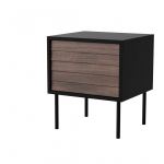 Bedside cabinet, 2 pcs. CORTINA 45x40x51 black/walnut | 490316 | 5903815011207
