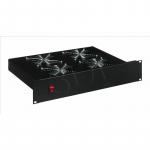 19" horizont&aacute;lna ventilačn&aacute; jednotka 4xVent.-220 V/92 W s termostatom, 2U, čierna | RAC-CH-X02 | 8595105016329