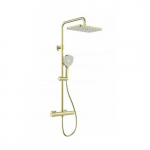 Zestaw prysznicowy KFA 5756-910-31 / KFA / MALAGA /  DESZCZOWNIA Z BATERIĄ TERMOSTAT NATRYSKOWĄ ŚCIANNA, PVD BRUSHED LIGHT GOLD / | 5907571570435 | 5907571570435