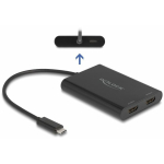 Adapter AV Delock Kablowy 0,2 m USB Type-C HDMI + USB Type-C Czarny (64309) | 64309 | 4043619643097