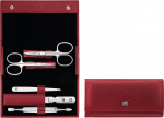 Zwilling Beauty Zestaw do manicure Zwilling Classic Inox  czerwone, sk&oacute;rzane etui, 5 element&oacute;w | 97438-003-0 | 4009839493812