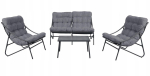 Selsey Zestaw Mebli Ogrodowych VIBE 4 Częściowy Fotele Sofa Stolik Szary (M-MO-ZEO-VIB-ZES-CZA) | M-MO-ZEO-VIB-ZES-CZA | 5900354145356