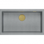 Zlewozmywak GraniteQ LOGAN 110 zlewozmywak silver stone 76x44x23,5 cm 1-komorowy podwieszany z syfonem manualnym złoty | brak | 5905505500114