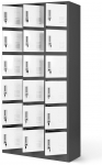 Diablo Chairs Spind Schlie&szlig;fachschrank mit 18 F&auml;chern KAROL, 900 x 1850 x 400 mm, anthrazit-wei&szlig; | 5902560333879 | 5902560333879