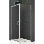 Novellini Kali ścianka boczna F68 do kompletowania z drzwiami G,S,2P, wys. 195 cm, szkło 6mm przejrzyste, profil srebrny | KALIF68-1B | 8013232371772