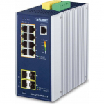 Planet PLANET Industrial 8-Port GE PoE+ 2*1G SFP+ 2*2,5G SFP - 8-Port Zarządzany L2+ Gigabit Ethernet (10/100/1000) Obsługa PoE Aluminium, Niebieski | IGS-5225-8P4S-12V | 4711605286350