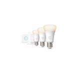 Hue W Starter Kit 9,5W A60 E27, 3pcs, Bridge, Switch | E27 | 9.5 W | Warm White 2700K | Bluetooth and Zigbee | 929002469204 | 8719514289130