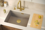 Zlewozmywak GraniteQ Logan 100 zlewozmywak soft taupe 59,5x45,1x21,5 cm 1-komorowy podwieszany z syfonem manualnym miedziany | HQJ6045U4_PVDC1_U-QDR | 5905505500626