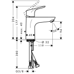 Bateria umywalkowa Hansgrohe Focus stojąca chrom (31607000) | 31607000 | 4011097679433