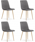 Springos Krzesło upholstered welurowe TURIN ciemnoszare do salonu jadalni x4 | HURT_5903332093335 | 5903332093335