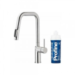 Bateria kuchenna KFA DUERO PURE STYLE PULL-OUT BATERIA KUCHENNA Z FUNKCJĄ FILTRACJI WODY I WYCIĄGANĄ WYLEWKĄ + ZESTAW FILTRUJĄCY PROFINE BLUE S, INOX | 046623-313-22 | 5907571666329