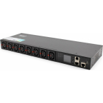 Listwa zasilająca SMART PDU 1U, gniazdo zasilające IEC320 C20 16A/250V, gniazda 8x C13, 16A | DN-DP-H-1-8C13 | 5907772596845