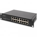 Switch Digitus Gigabit Ethernet 16-port 10'' niezarządzalny (DN-80115-1) | DN-80115-1 | 4016032509295