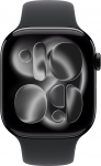 Apple Watch 11 GPS + Cellular 46mm Sport Band S/M, jet black/black (MFC24ET/A) | MFC24ET/A | 195950475630