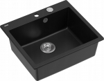 Zlewozmywak GraniteQ MORGAN 110 zlewozmywak pure carbon z syfonem Push To Open stal szlachetna 1-komorowy b/o + zaczepy 4 szt | brak | 5904310997140
