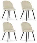 Leobert Krzesło BELLO - aksamit beż / nogi czarne x 4 | model_3839_4-BELLO-ROMX37 | 5903332072866