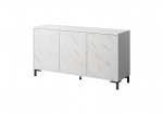 MARMO 3D chest of drawers 150x45x80.5 cm white matt/marble white | MARMO KOM150 BI | 5903815006913