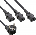Kabel zasilający InLine 20er B-Pack &reg; Kabel Y-netto, 1x kontakt ochronny / 3x zimne urządzenia, 1m | 4043718342563 | 4043718342563