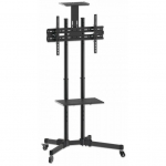 Manhattan TV & Monitor Mount, Trolley Stand, 1 screen, Screen Sizes: 37-65", Black, VESA 200x200 to 600x400mm, Max 40kg, LFD, Lifetime Warranty | 461238 | 766623461238