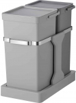 Kosz na pranie EKO Waste bin, EKO, grey, plastic/steel, 2-compartment, 20+15 l, pull-out system, for source sorting | 1999915923 | 8713631200764