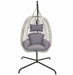 Koopman FOTEL WISZĄCY KOKON ZE STELAŻEM 195CM JASNY SZARY 120KG | 8721037954402 | 8721037954402