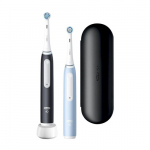 Oral-B | Electric Toothbrush Duo Pack | iO3 Series | Rechargeable | For adults | Number of brush heads included 2 | Number of teeth brushing modes 3 | Matt Black/Ice Blue | iO Series 3 Duo | 8006540731772