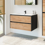 Domoletti CABINET BATHROOM SA90DL-4 BLACK/GOLD OAK | 4779019867633 | 4779019867633