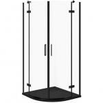 Cersanit SET C619 KABINA CITY P&Oacute;ŁOKR CZARNA 80X80X195+TAKO SLIM CZARNY MAT WIR | SZEZ1005976661 | 5901771837404