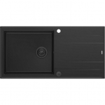 Zlewozmywak GraniteQ EVAN 146 XL GraniteQ zlewozmywak z syfonem Push 2 Open 1-komorowy z/o (1000x500x210, kom. 420x480) pure carbon / elementy pure carbon | brak | 5904310997744