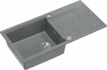Zlewozmywak GraniteQ EVAN 111 zlewozmywak z syfonem Push 2 Open 1-komorowy z/o (860x500x210) silver stone / elementy stalowe | brak | 5904310997492